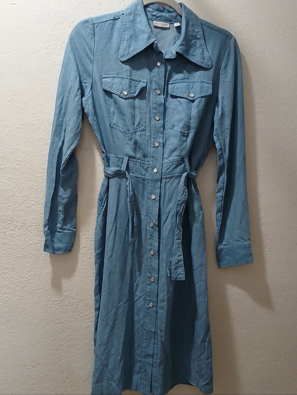 eva mendes for New York & Company Light Denim Blue Shirt Dress